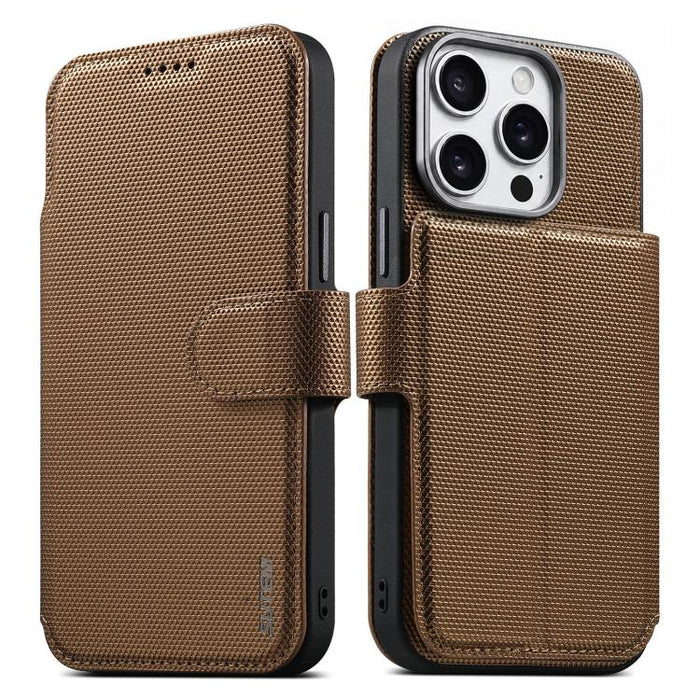 Funda para teléfono Suteni Q09 con cartera magnética desmontable 2 en 1, textura triangular y piel vegana., For iPhone 17 Pro Max, For iPhone 17 Pro, For iPhone 17, For iPhone 16 Pro Max, For iPhone 16 Pro, For iPhone 16, For iPhone 15 Pro Max         ...
