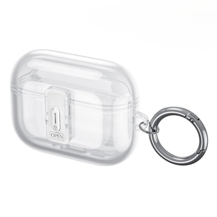 Estuche para auriculares ultratransparente con cierre de seguridad de un solo toque, For Airpods Pro 3