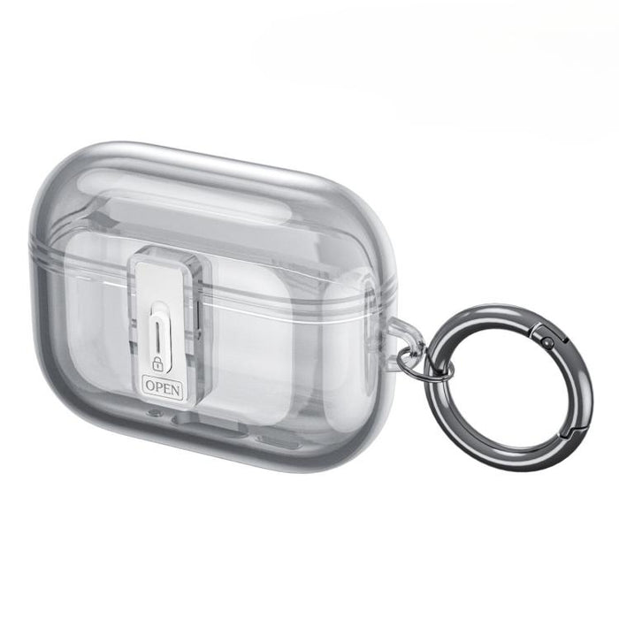 Estuche para auriculares ultratransparente con cierre de seguridad de un solo toque, For Airpods Pro 3