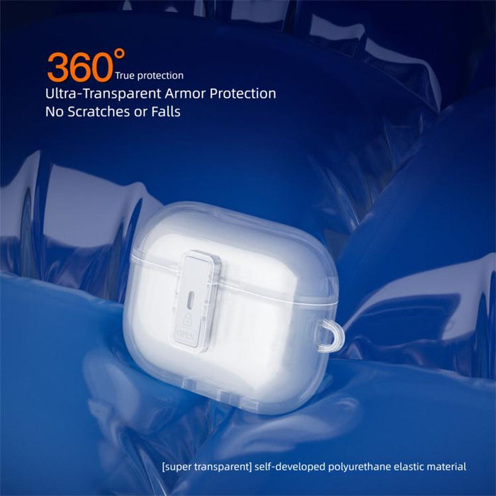 Estuche para auriculares ultratransparente con cierre de seguridad de un solo toque, For Airpods Pro 3