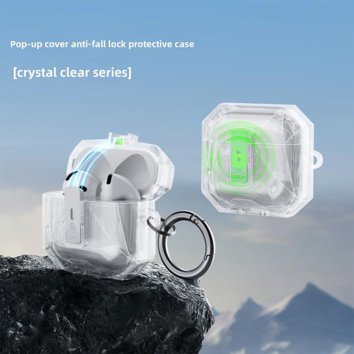 Cubierta protectora transparente magnética con tapa abatible automática, For Airpods 4