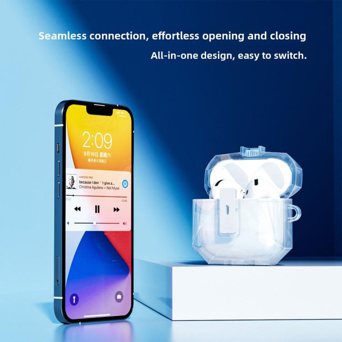 Cubierta protectora transparente magnética con tapa abatible automática, For Airpods 4