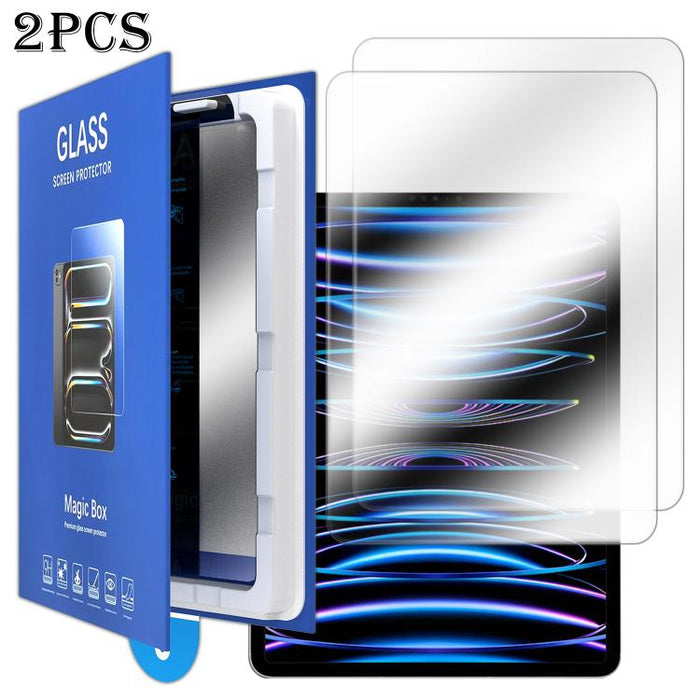 2 protectores de pantalla de vidrio templado para tablet, estilo caja de libro, de fácil instalación y a prueba de polvo., For iPad 2026 / 2025 / 2022, For iPad Air 11 2026 / 2025 / 2024, For iPad Pro 13 2025 / 2024, For iPad Pro 11 2025 / 2024        ...