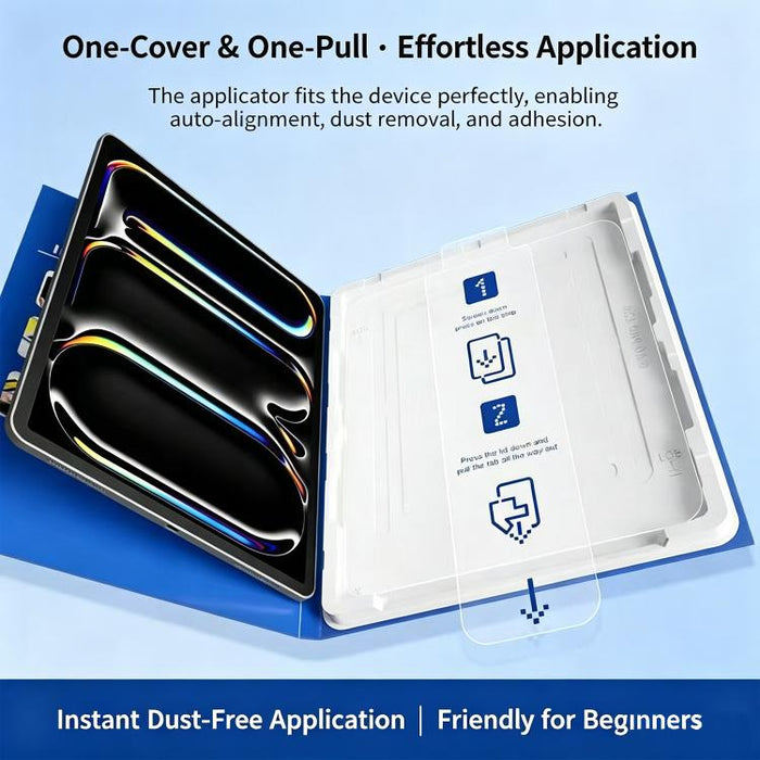2 protectores de pantalla de vidrio templado para tablet, estilo caja de libro, de fácil instalación y a prueba de polvo., For iPad 2026 / 2025 / 2022, For iPad Air 11 2026 / 2025 / 2024, For iPad Pro 13 2025 / 2024, For iPad Pro 11 2025 / 2024        ...