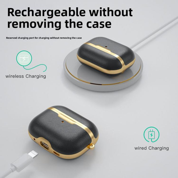 Funda protectora de piel vegana de cobertura total para negocios, For Airpods Pro 2
