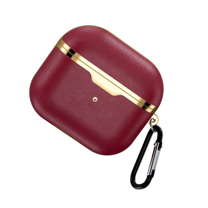 Funda protectora de cuero electrochapado a prueba de golpes Puleather, For Airpods 3