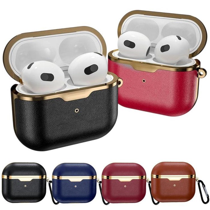Funda protectora de cuero electrochapado a prueba de golpes Puleather, For Airpods 3