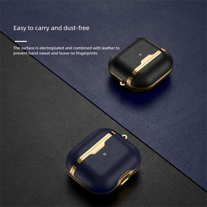 Funda protectora de cuero electrochapado a prueba de golpes Puleather, For Airpods 3