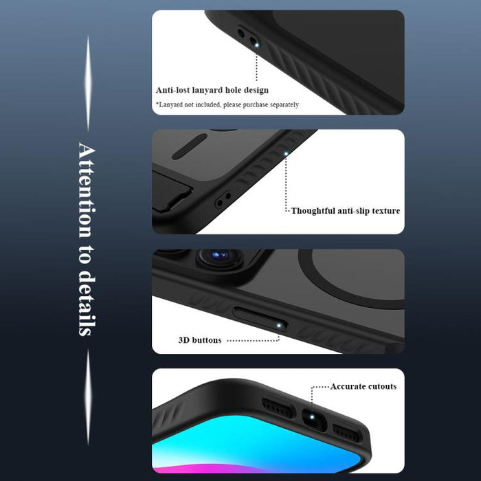 Funda magnética para teléfono LeReach Le-Chic Series con soporte oculto en forma de C, For iPhone 17 Pro