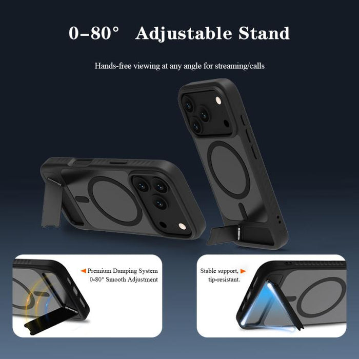 Funda magnética para teléfono LeReach Le-Chic Series con soporte oculto en forma de C, For iPhone 17 Pro
