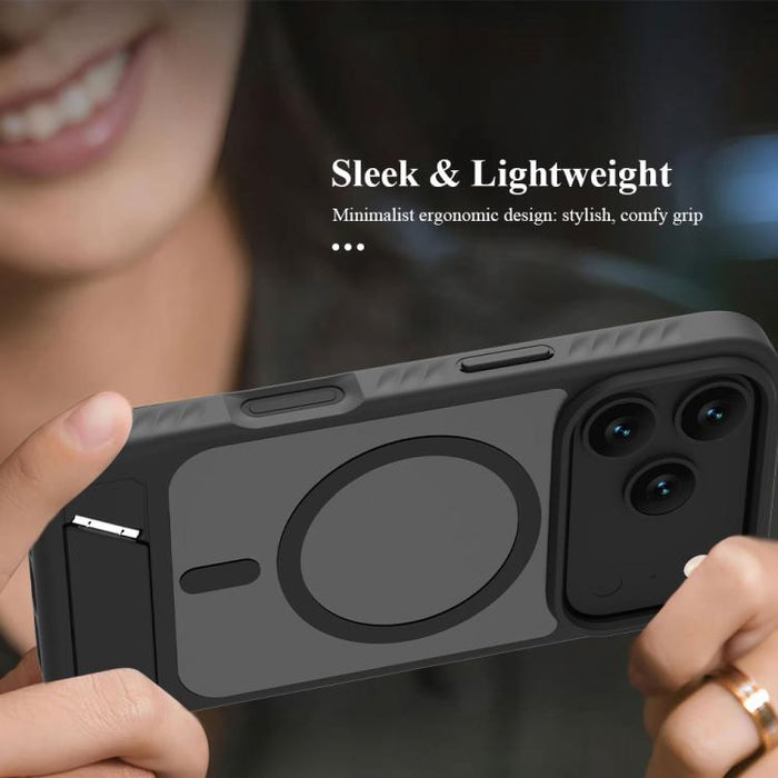 Funda magnética para teléfono LeReach Le-Chic Series con soporte oculto en forma de C, For iPhone 17 Pro