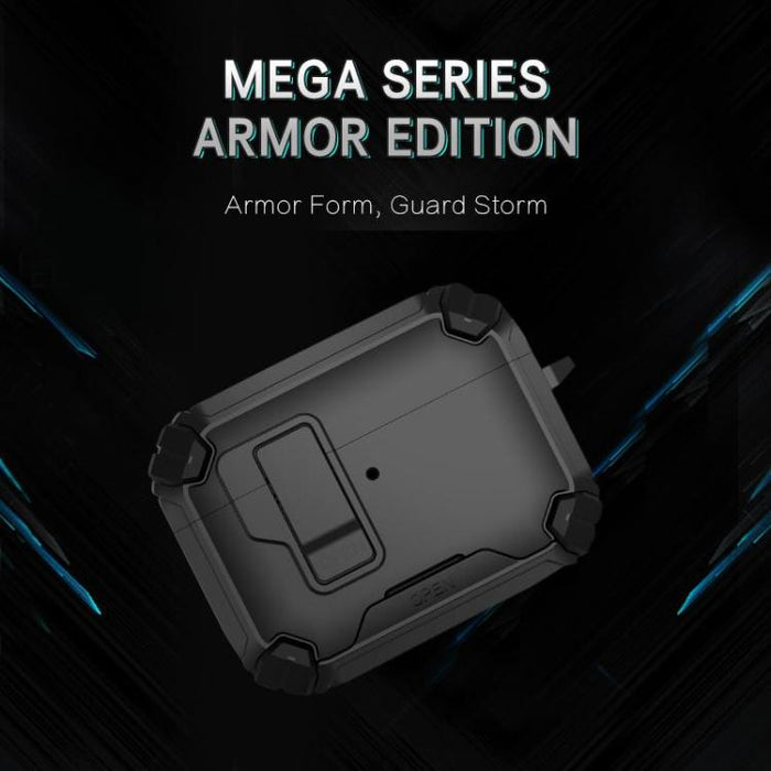 Estuche para auriculares inalámbricos LeReach Mega Series Armor Edition con soporte, For AirPods 4