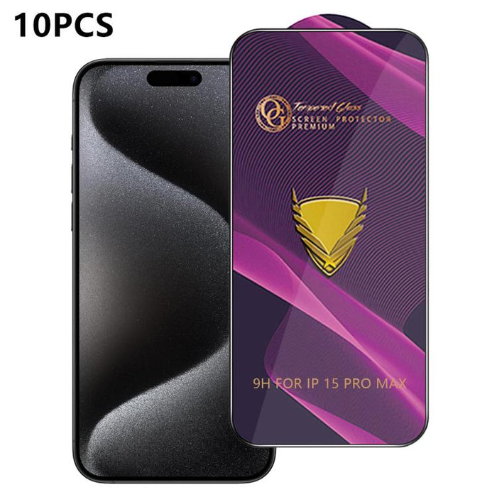 10 láminas de vidrio templado HD antiestáticas de alta alúmina con arco grande OG Purple, impresas mediante serigrafía., For iPhone 17e / 16e, For iPhone 17 Pro Max, For iPhone 17 Pro, For iPhone 17, For iPhone Air, For iPhone 16 Pro Max               ...