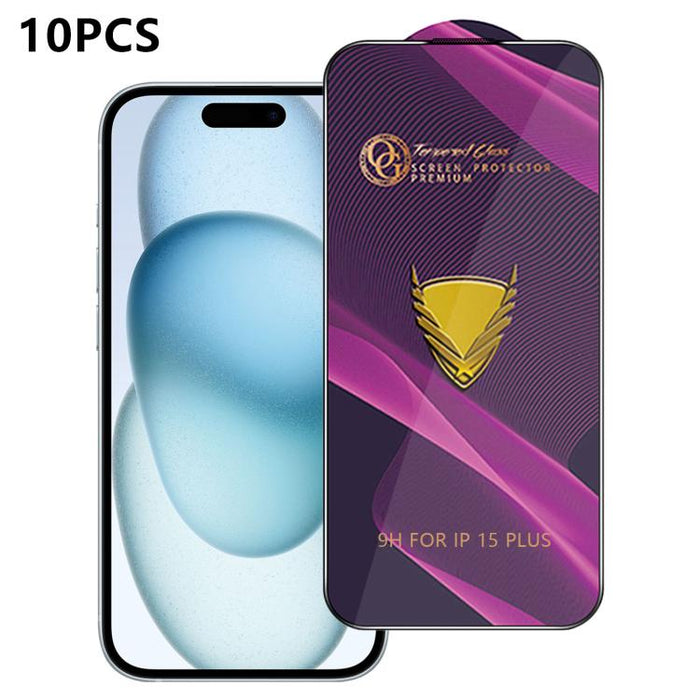 10 láminas de vidrio templado HD antiestáticas de alta alúmina con arco grande OG Purple, impresas mediante serigrafía., For iPhone 17e / 16e, For iPhone 17 Pro Max, For iPhone 17 Pro, For iPhone 17, For iPhone Air, For iPhone 16 Pro Max               ...