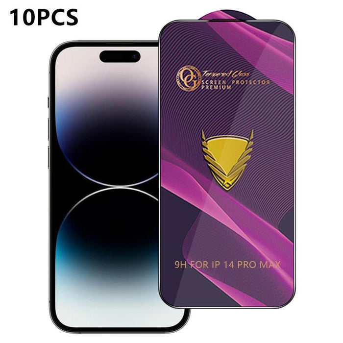 10 láminas de vidrio templado HD antiestáticas de alta alúmina con arco grande OG Purple, impresas mediante serigrafía., For iPhone 17e / 16e, For iPhone 17 Pro Max, For iPhone 17 Pro, For iPhone 17, For iPhone Air, For iPhone 16 Pro Max               ...
