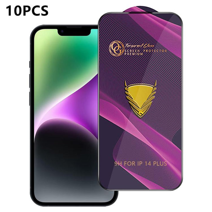 10 láminas de vidrio templado HD antiestáticas de alta alúmina con arco grande OG Purple, impresas mediante serigrafía., For iPhone 17e / 16e, For iPhone 17 Pro Max, For iPhone 17 Pro, For iPhone 17, For iPhone Air, For iPhone 16 Pro Max               ...