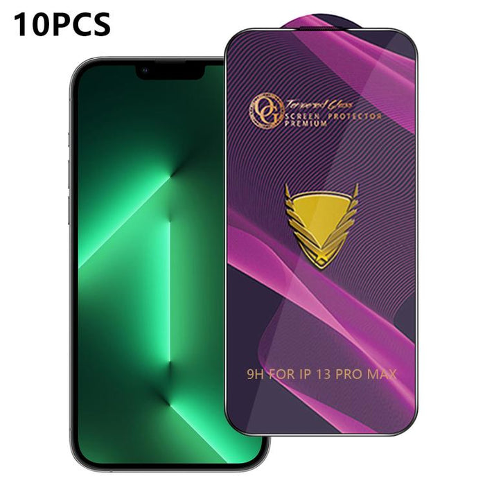 10 láminas de vidrio templado HD antiestáticas de alta alúmina con arco grande OG Purple, impresas mediante serigrafía., For iPhone 17e / 16e, For iPhone 17 Pro Max, For iPhone 17 Pro, For iPhone 17, For iPhone Air, For iPhone 16 Pro Max               ...