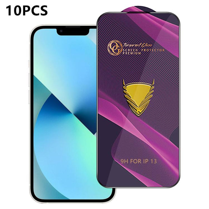 10 láminas de vidrio templado HD antiestáticas de alta alúmina con arco grande OG Purple, impresas mediante serigrafía., For iPhone 17e / 16e, For iPhone 17 Pro Max, For iPhone 17 Pro, For iPhone 17, For iPhone Air, For iPhone 16 Pro Max               ...