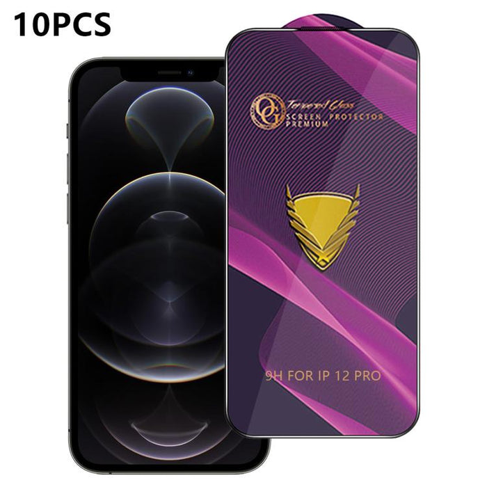 10 láminas de vidrio templado HD antiestáticas de alta alúmina con arco grande OG Purple, impresas mediante serigrafía., For iPhone 17e / 16e, For iPhone 17 Pro Max, For iPhone 17 Pro, For iPhone 17, For iPhone Air, For iPhone 16 Pro Max               ...