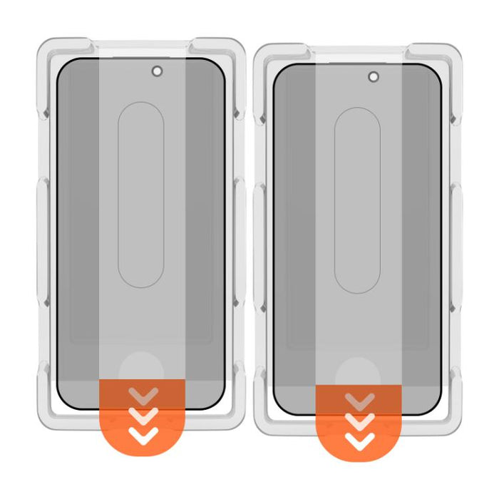Juego de 2 protectores de pantalla de vidrio templado LeReach CF Series Full Screen Version HD Privacy Phone, For iPhone 17 Pro, For iPhone 16 Pro Max, For iPhone 15 Pro Max, For iPhone 15 Pro