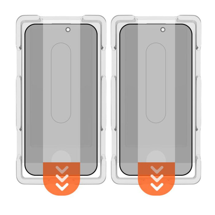 Juego de 2 protectores de pantalla de vidrio templado LeReach CF Series Full Screen Version HD Privacy Phone, For iPhone 17 Pro, For iPhone 16 Pro Max, For iPhone 15 Pro Max, For iPhone 15 Pro