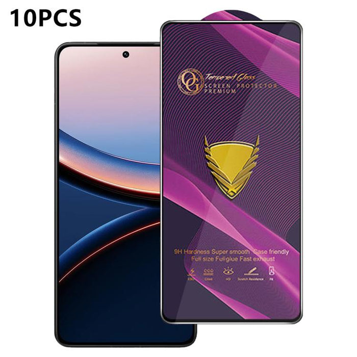 10 láminas de vidrio templado HD antiestáticas de alta alúmina con arco grande OG Purple, impresas mediante serigrafía., For Redmi K90 Max, For Xiaomi Poco C81x 4G, For Xiaomi Poco C81 Pro 4G, For Redmi R70m, For Redmi R70, For Xiaomi Poco C85x 5G     ...