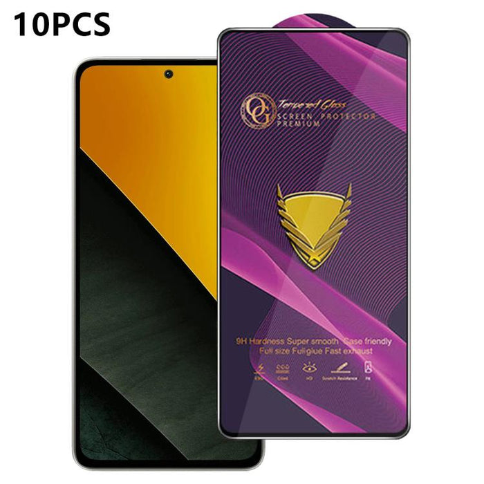 10 láminas de vidrio templado HD antiestáticas de alta alúmina con arco grande OG Purple, impresas mediante serigrafía., For Redmi K90 Max, For Xiaomi Poco C81x 4G, For Xiaomi Poco C81 Pro 4G, For Redmi R70m, For Redmi R70, For Xiaomi Poco C85x 5G     ...