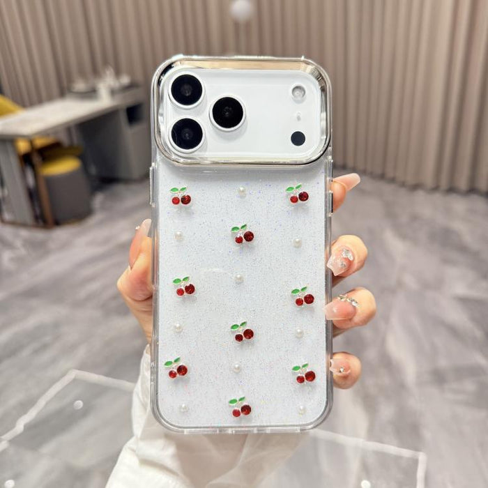 Funda para teléfono TPU con diseño de mini cereza 3D de resina epoxi, For iPhone 17 Pro Max, For iPhone 17 Pro, For iPhone 17, For iPhone Air, For iPhone 16 Pro Max, For iPhone 16 Pro, For  iPhone 16 Plus, For iPhone 16