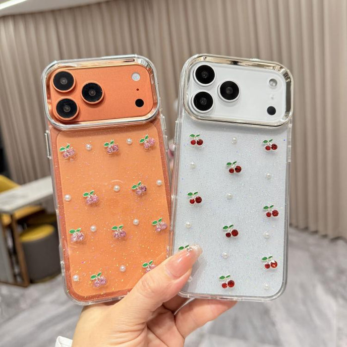 Funda para teléfono TPU con diseño de mini cereza 3D de resina epoxi, For iPhone 17 Pro Max, For iPhone 17 Pro, For iPhone 17, For iPhone Air, For iPhone 16 Pro Max, For iPhone 16 Pro, For  iPhone 16 Plus, For iPhone 16