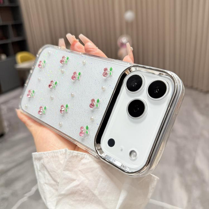 Funda para teléfono TPU con diseño de mini cereza 3D de resina epoxi, For iPhone 17 Pro Max, For iPhone 17 Pro, For iPhone 17, For iPhone Air, For iPhone 16 Pro Max, For iPhone 16 Pro, For  iPhone 16 Plus, For iPhone 16