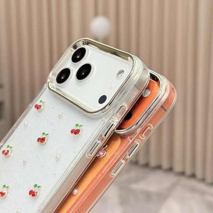 Funda para teléfono TPU con diseño de mini cereza 3D de resina epoxi, For iPhone 17 Pro Max, For iPhone 17 Pro, For iPhone 17, For iPhone Air, For iPhone 16 Pro Max, For iPhone 16 Pro, For  iPhone 16 Plus, For iPhone 16
