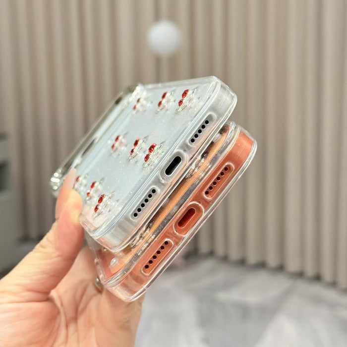 Funda para teléfono TPU con diseño de mini cereza 3D de resina epoxi, For iPhone 17 Pro Max, For iPhone 17 Pro, For iPhone 17, For iPhone Air, For iPhone 16 Pro Max, For iPhone 16 Pro, For  iPhone 16 Plus, For iPhone 16