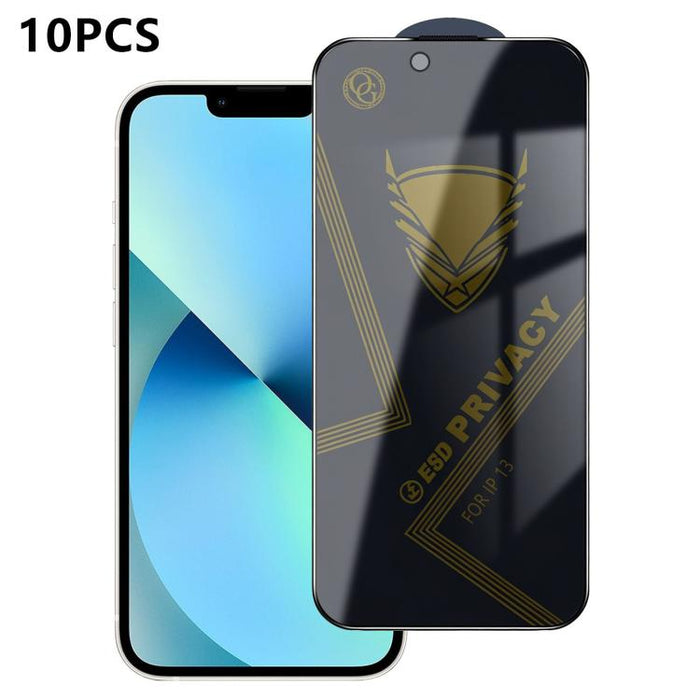 10 láminas de vidrio templado antiestático con impresión serigráfica de alto contenido de aluminio OG Golden Armor para privacidad, For iPhone 17e / 16e, For iPhone 17 Pro Max, For iPhone 17 Pro, For iPhone 17, For iPhone Air, For iPhone 16 Pro Max    ...