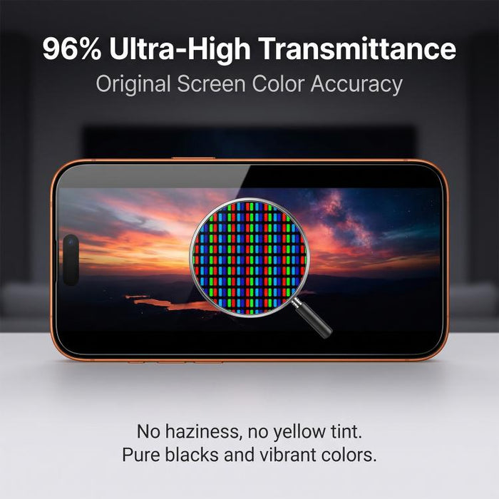 Película de vidrio templado HD serigrafiada con alto contenido de alúmina y tratamiento antirreflectante AR, For iPhone 17 Pro Max, For iPhone 17 Pro, For iPhone 17, For iPhone Air, For iPhone 16 Pro Max, For iPhone 16 Pro, For iPhone 16               ...