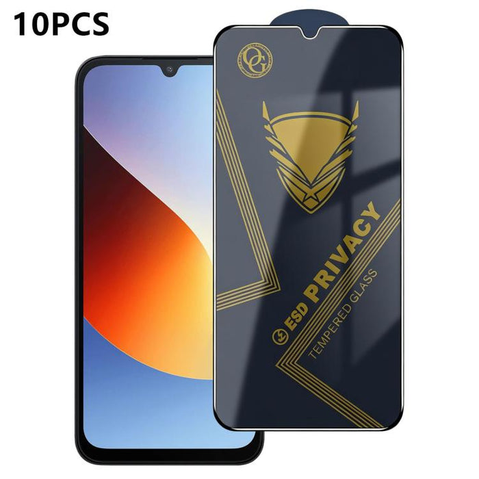 10 láminas de vidrio templado antiestático con impresión serigráfica de alto contenido de aluminio OG Golden Armor para privacidad, For Redmi K90 Max, For Xiaomi Poco C81x 4G, For Xiaomi Poco C81 Pro 4G, For Redmi R70m, For Redmi R70                   ...