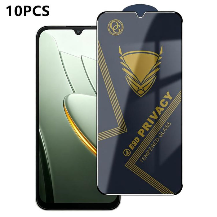10 láminas de vidrio templado antiestático con impresión serigráfica de alto contenido de aluminio OG Golden Armor para privacidad, For Redmi K90 Max, For Xiaomi Poco C81x 4G, For Xiaomi Poco C81 Pro 4G, For Redmi R70m, For Redmi R70                   ...