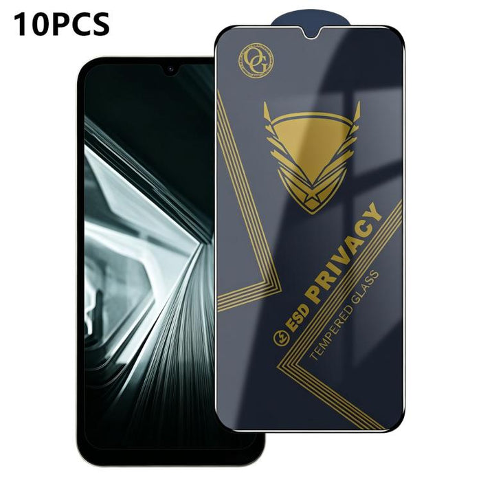 10 láminas de vidrio templado antiestático con impresión serigráfica de alto contenido de aluminio OG Golden Armor para privacidad, For Redmi K90 Max, For Xiaomi Poco C81x 4G, For Xiaomi Poco C81 Pro 4G, For Redmi R70m, For Redmi R70                   ...