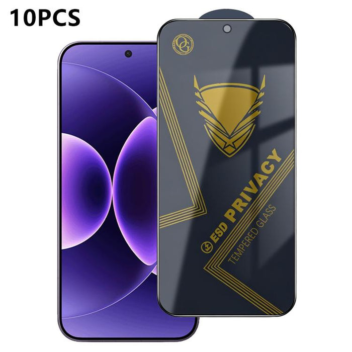 10 láminas de vidrio templado antiestático con impresión serigráfica de alto contenido de aluminio OG Golden Armor para privacidad, For Redmi K90 Max, For Xiaomi Poco C81x 4G, For Xiaomi Poco C81 Pro 4G, For Redmi R70m, For Redmi R70                   ...