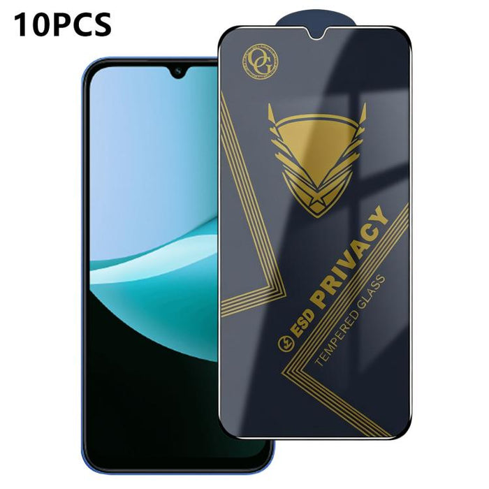 10 láminas de vidrio templado antiestático con impresión serigráfica de alto contenido de aluminio OG Golden Armor para privacidad, For Redmi K90 Max, For Xiaomi Poco C81x 4G, For Xiaomi Poco C81 Pro 4G, For Redmi R70m, For Redmi R70                   ...