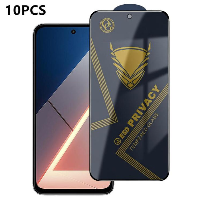 10 láminas de vidrio templado antiestático con impresión serigráfica de alto contenido de aluminio OG Golden Armor para privacidad, For Redmi K90 Max, For Xiaomi Poco C81x 4G, For Xiaomi Poco C81 Pro 4G, For Redmi R70m, For Redmi R70                   ...