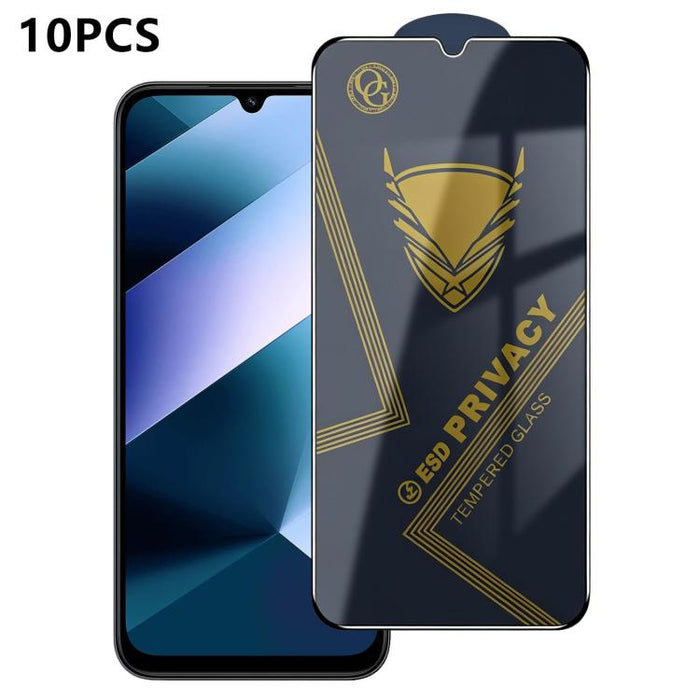 10 láminas de vidrio templado antiestático con impresión serigráfica de alto contenido de aluminio OG Golden Armor para privacidad, For Redmi K90 Max, For Xiaomi Poco C81x 4G, For Xiaomi Poco C81 Pro 4G, For Redmi R70m, For Redmi R70                   ...
