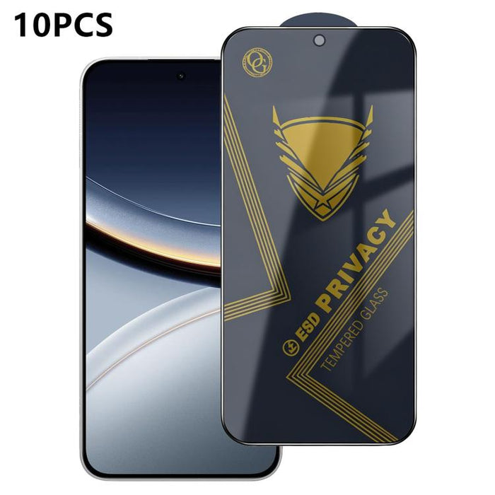 10 láminas de vidrio templado antiestático con impresión serigráfica de alto contenido de aluminio OG Golden Armor para privacidad, For Redmi K90 Max, For Xiaomi Poco C81x 4G, For Xiaomi Poco C81 Pro 4G, For Redmi R70m, For Redmi R70                   ...
