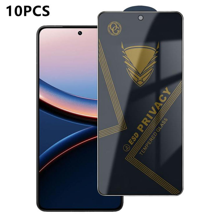 10 láminas de vidrio templado antiestático con impresión serigráfica de alto contenido de aluminio OG Golden Armor para privacidad, For Redmi K90 Max, For Xiaomi Poco C81x 4G, For Xiaomi Poco C81 Pro 4G, For Redmi R70m, For Redmi R70                   ...