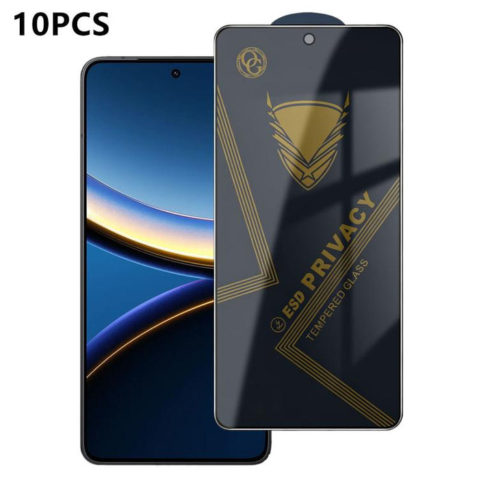 10 láminas de vidrio templado antiestático con impresión serigráfica de alto contenido de aluminio OG Golden Armor para privacidad, For Redmi K90 Max, For Xiaomi Poco C81x 4G, For Xiaomi Poco C81 Pro 4G, For Redmi R70m, For Redmi R70                   ...