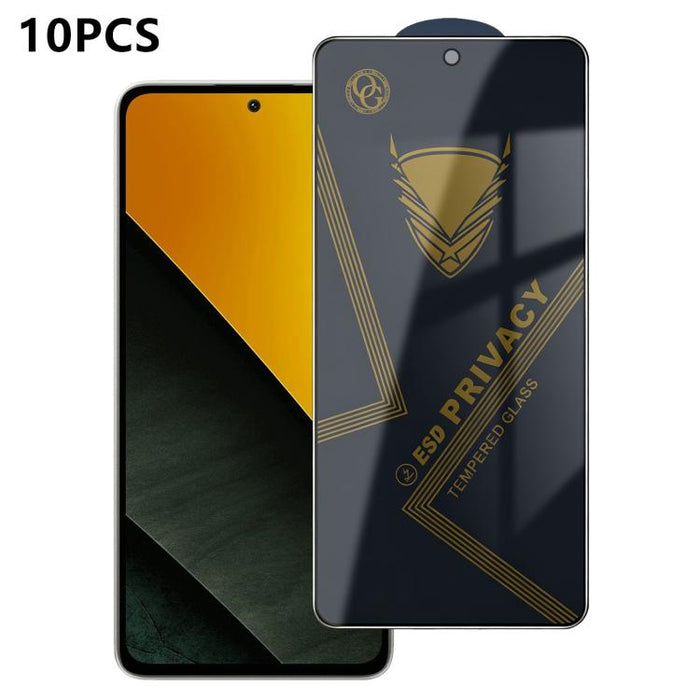 10 láminas de vidrio templado antiestático con impresión serigráfica de alto contenido de aluminio OG Golden Armor para privacidad, For Redmi K90 Max, For Xiaomi Poco C81x 4G, For Xiaomi Poco C81 Pro 4G, For Redmi R70m, For Redmi R70                   ...