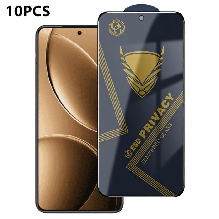 10 láminas de vidrio templado antiestático con impresión serigráfica de alto contenido de aluminio OG Golden Armor para privacidad, For Redmi K90 Max, For Xiaomi Poco C81x 4G, For Xiaomi Poco C81 Pro 4G, For Redmi R70m, For Redmi R70                   ...
