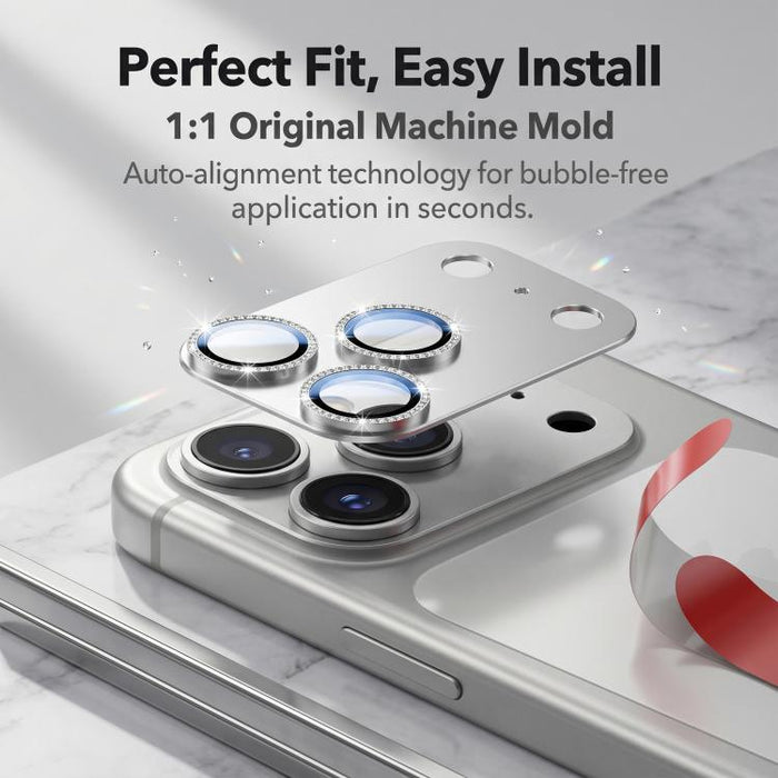 Película de lente de metal perforada de una sola fila integrada con armadura mate Kalebol AR+AF, For iPhone 17 Pro Max, For iPhone 17 Pro