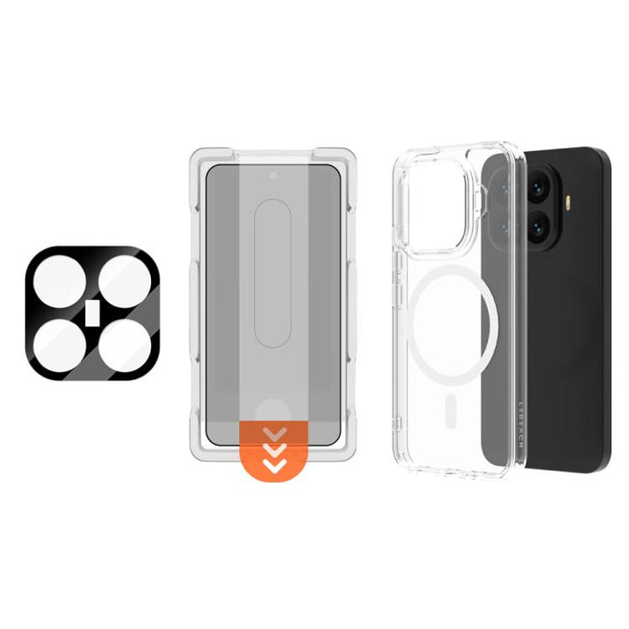 Funda magnética 3 en 1 para teléfono con protector de lente y protector de pantalla de vidrio templado para mayor privacidad., For Xiaomi 17T Pro 5G, For Xiaomi 17T 5G