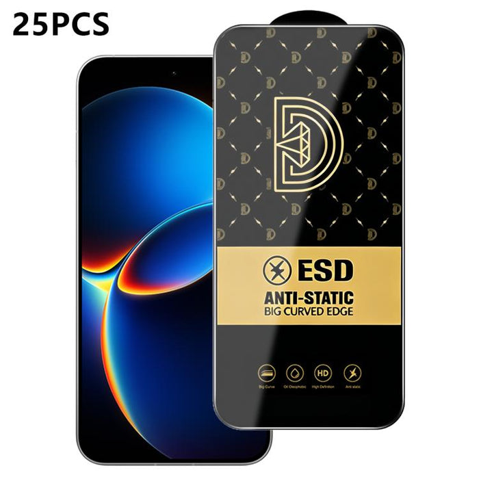 25 láminas de vidrio templado HD antiestáticas con serigrafía Royal Diamond, For Redmi K90 Max, For Xiaomi Poco C81x 4G, For Xiaomi Poco C81 Pro 4G, For Redmi R70m, For Redmi R70, For Xiaomi Poco C85x 5G, For Redmi 15a 5G, For Redmi A7 Pro 4G 171mm    ...
