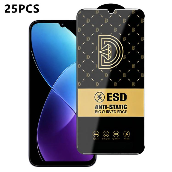 25 láminas de vidrio templado HD antiestáticas con serigrafía Royal Diamond, For Redmi K90 Max, For Xiaomi Poco C81x 4G, For Xiaomi Poco C81 Pro 4G, For Redmi R70m, For Redmi R70, For Xiaomi Poco C85x 5G, For Redmi 15a 5G, For Redmi A7 Pro 4G 171mm    ...